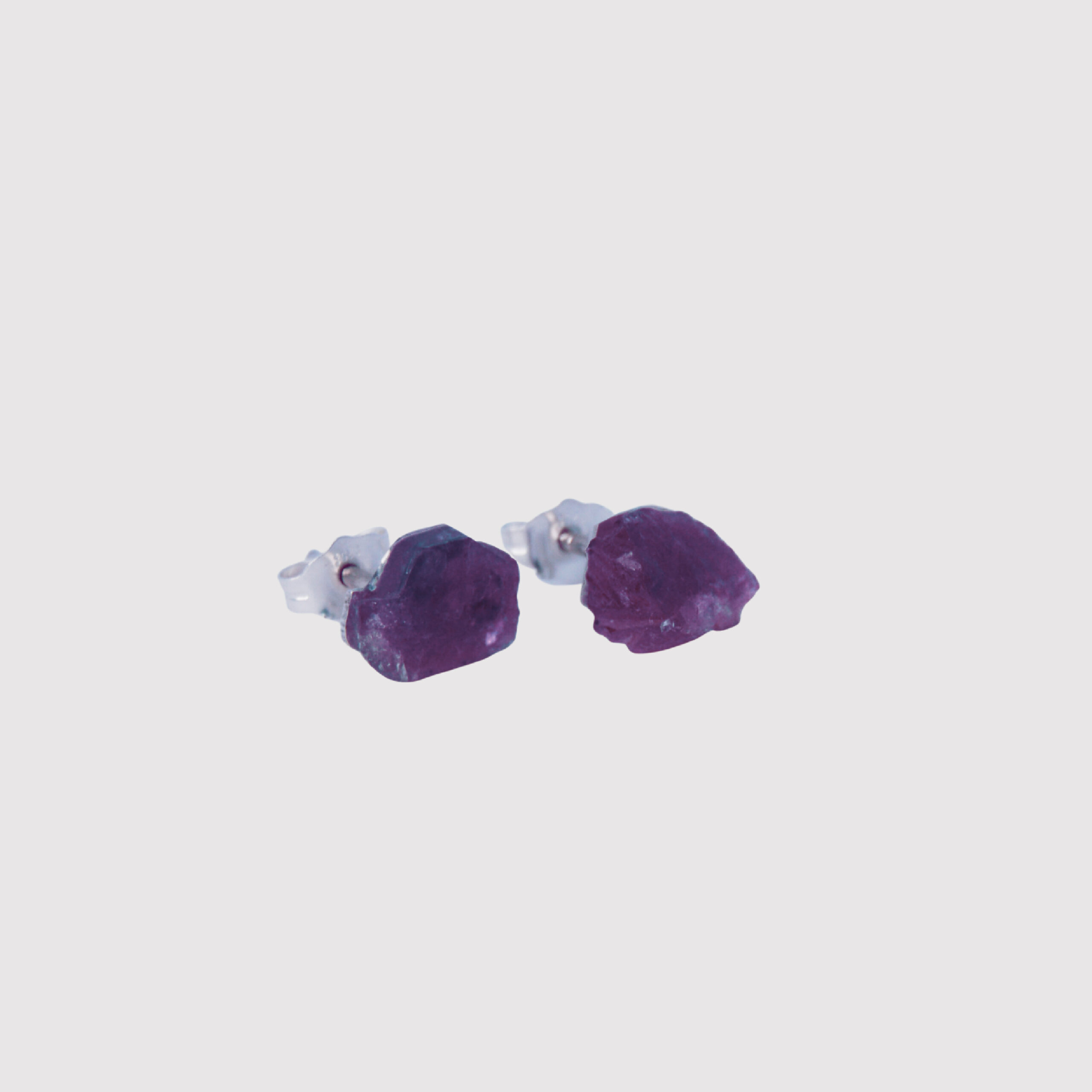Raw Pink Tourmaline studs