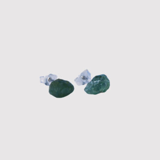 Raw Green Tourmaline studs