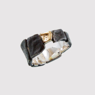 Her Crocodile Ring with Gold Nugget