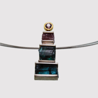 3 Piece Raw Tourmaline Pendant