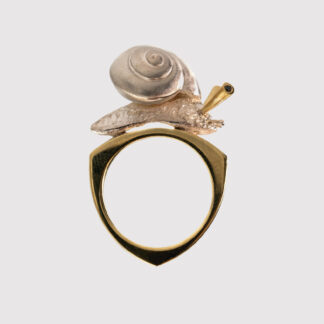 Snail Black Diamonds Ring