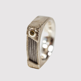 Steel wire inlay Ring