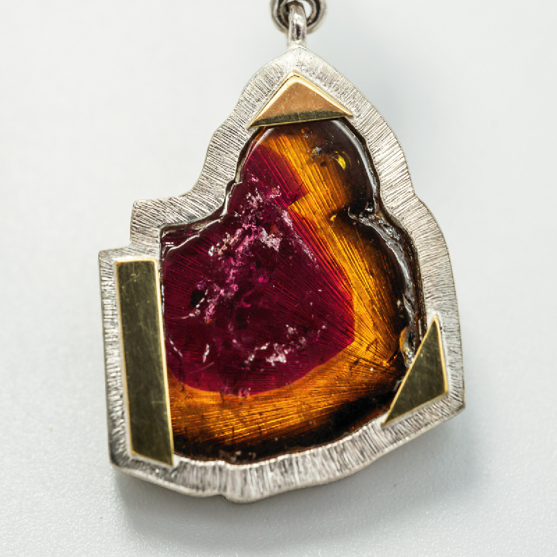 Tourmaline Slab & Trillion Garnet Earrings